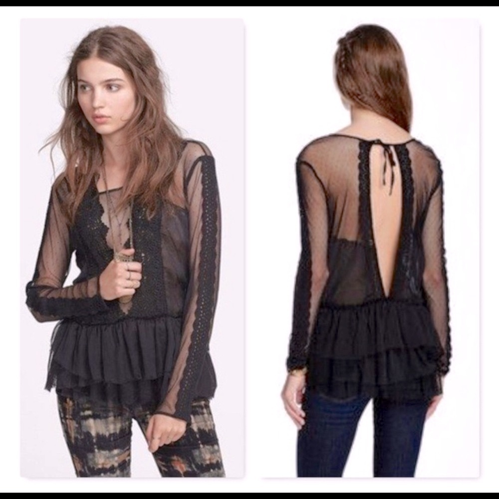 NWT Free People Midnight Memory lace top - Picture 9 of 15